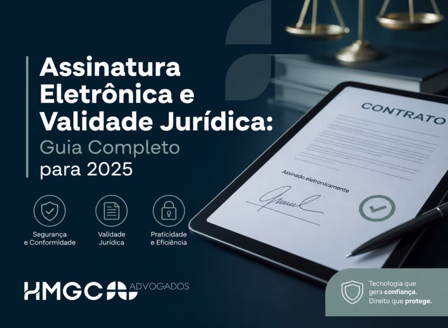 Assinatura eletrônica com cadeado digital, representando segurança e validade jurídica em 2025