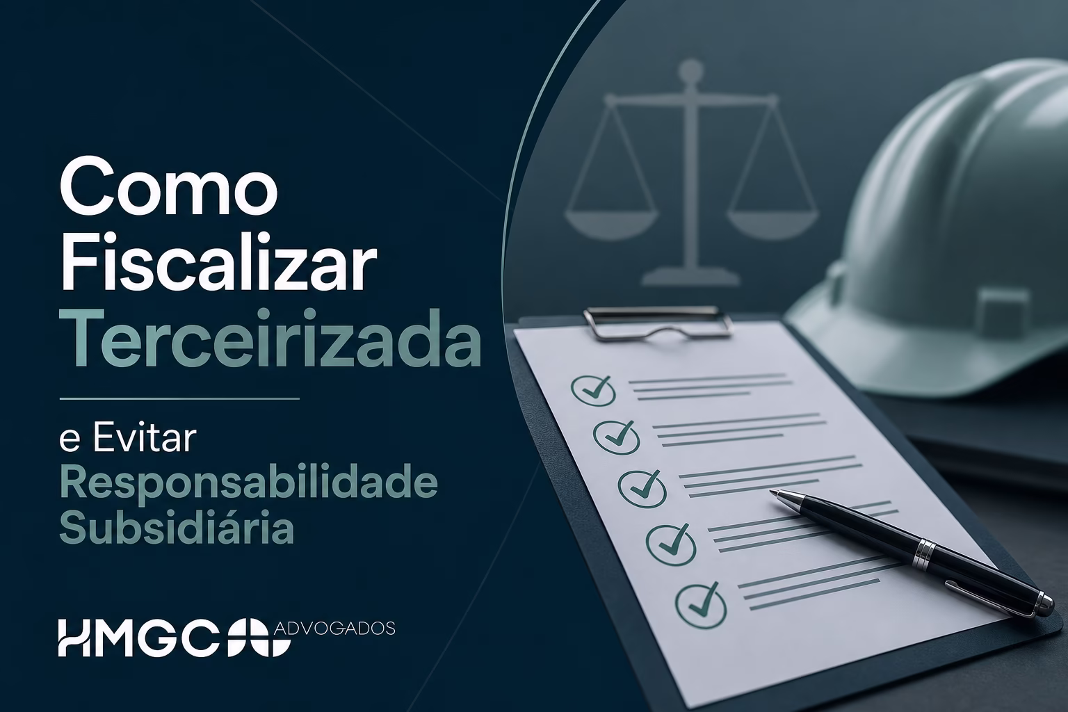 Imagem de cabeçalho profissional mostrando conceitos de fiscalização de terceirização e responsabilidade legal empresarial